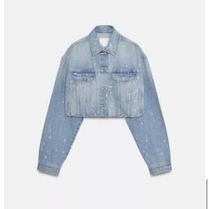 Zara crop denim jacket
